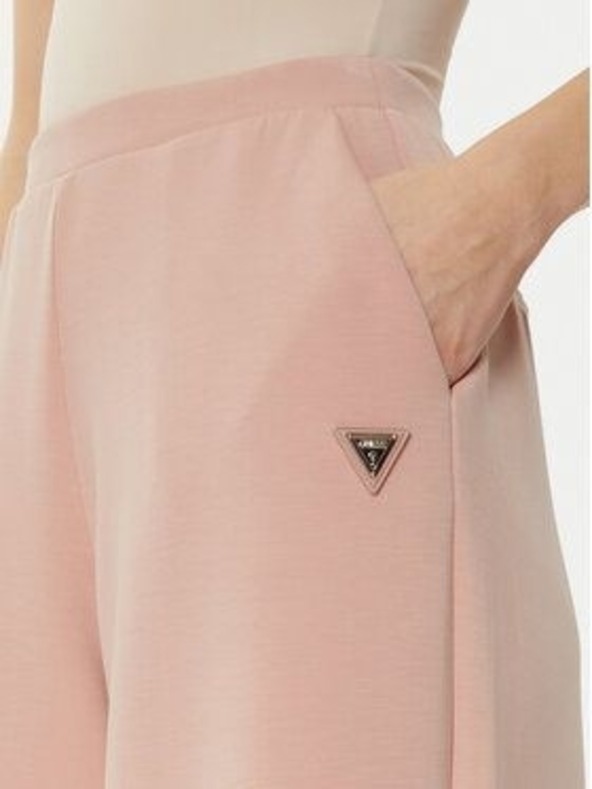 Guess Jeans Dámske ružové tepláky so širokými nohavicami Guess jeans