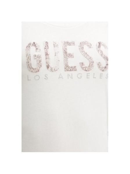 Guess Jeans Dámske biele tričko Python Guess jeans