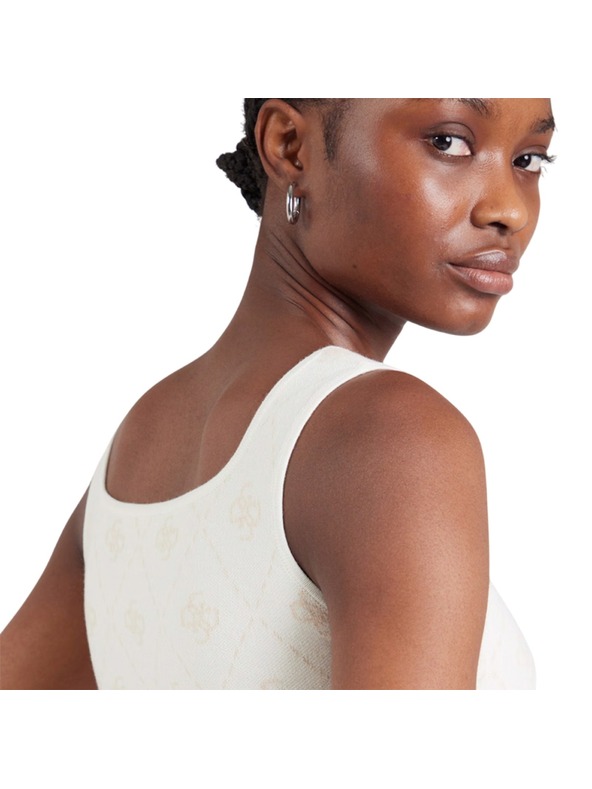 Guess Jeans Dámsky biely top s celoplošnou potlačou 4G Guess jeans