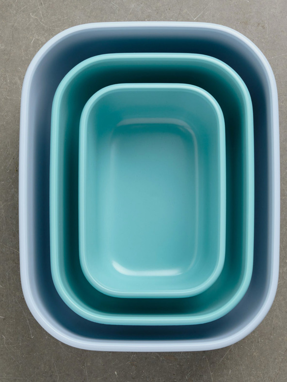 Mepal Svetlomodrá sada misiek Mepal Cirqula Rectangular 750 + 1500 + 3000 ml