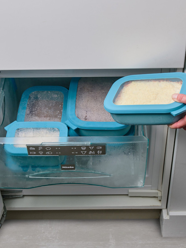 Mepal Svetlozelená sada dóz Mepal Cirqula Rectangular 750 +1500 + 3000 ml