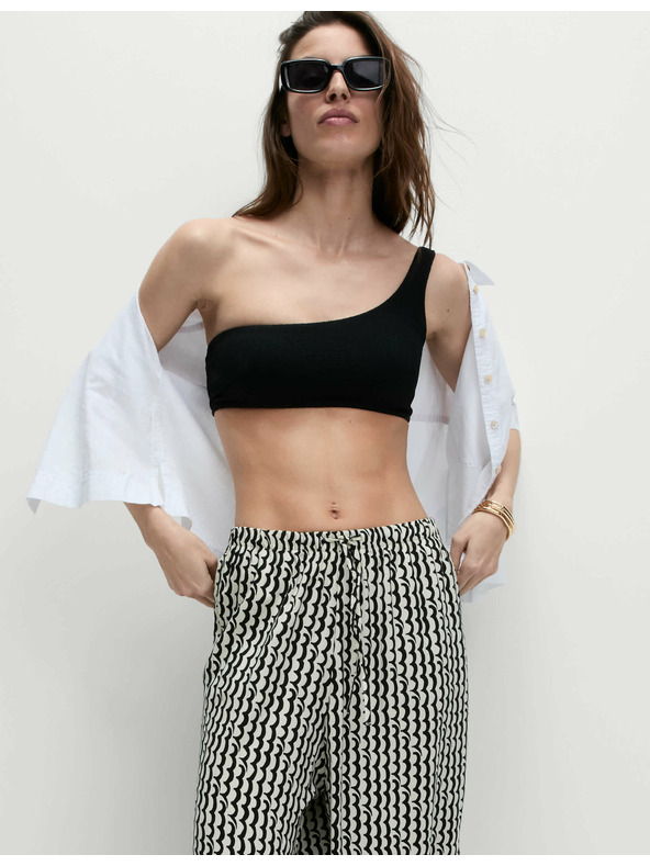 Marks & Spencer Geometrické nohavicové sukne so širokými nohavicami Marks & Spencer čierna