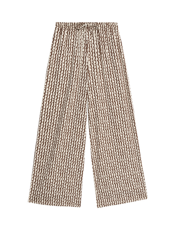 Marks & Spencer Geometrické nohavicové sukne so širokými nohavicami Marks & Spencer hnedá