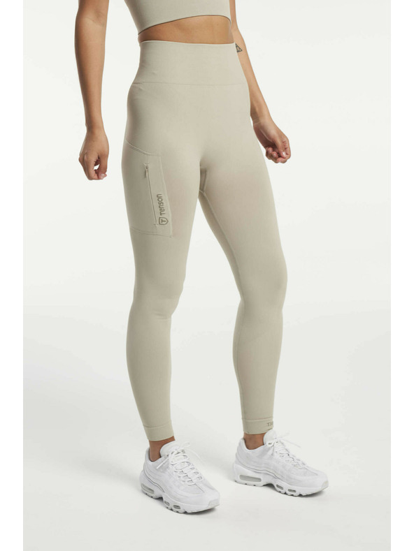 Tenson Dámske bezšvové funkčné legíny TENSIS Seamless Tights W béžové