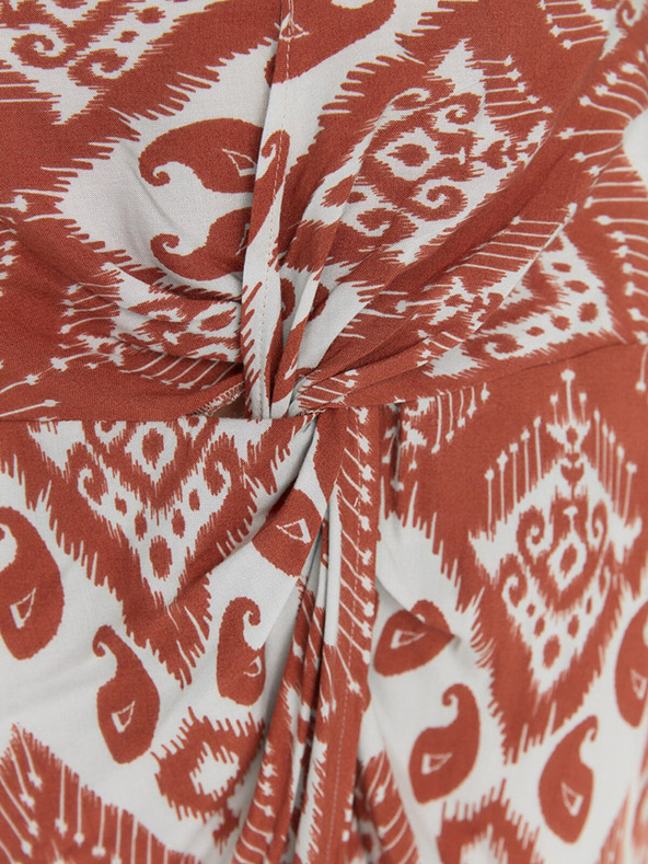 Trendyol Biela a tehlová vzorovaná plážová sukňa Trendyol