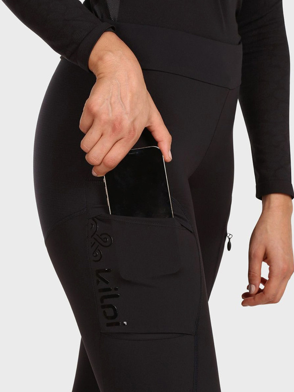 Kilpi Čierne dámske outdoorové legíny Kilpi MOUNTERIA