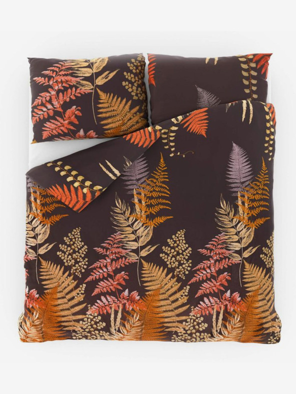 Kvalitex Saténové francúzske posteľné obliečky Luxury Collection 1+2, 220x200, 70x90cm Papraď hnedé Kvalitex