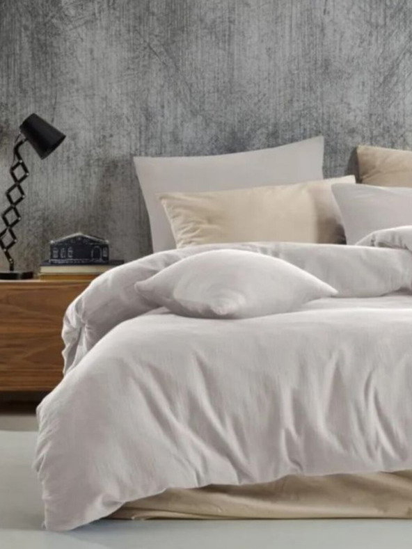 Kvalitex Francúzske mušelínové posteľné obliečky 240x220, 70x90cm smotanové Kvalitex