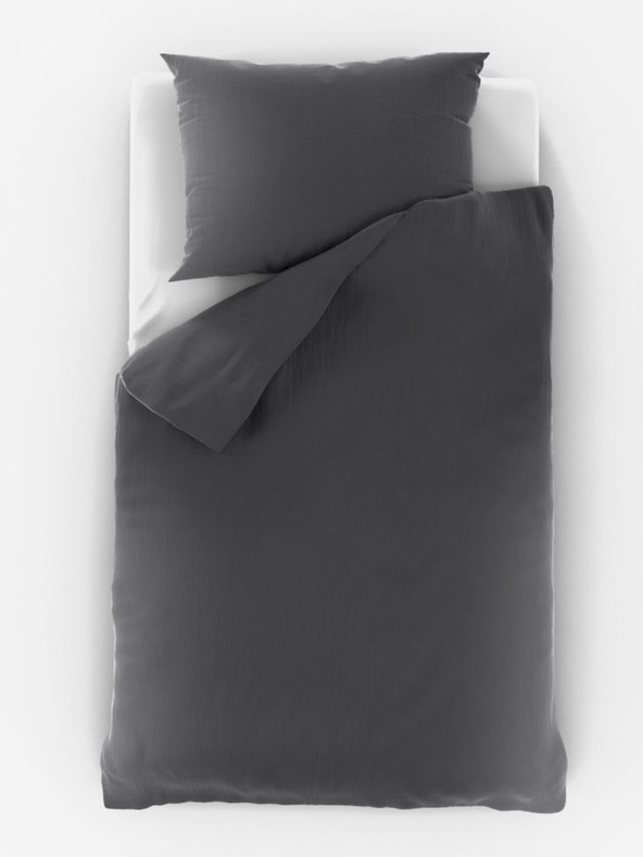 Kvalitex Mušelínové posteľné obliečky do detskej postieľky tmavosivé Kvalitex