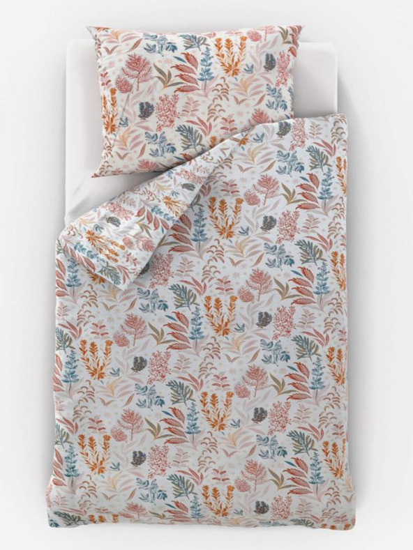 Kvalitex Saténová posteľná bielizeň Luxury Collection 140x200, 70x90cm Koralová záhrada Kvalitex