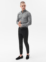 Ombre Clothing Bielo-čierna pánska košeľa Ombre Clothing K608