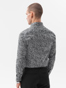 Ombre Clothing Bielo-čierna pánska košeľa Ombre Clothing K608