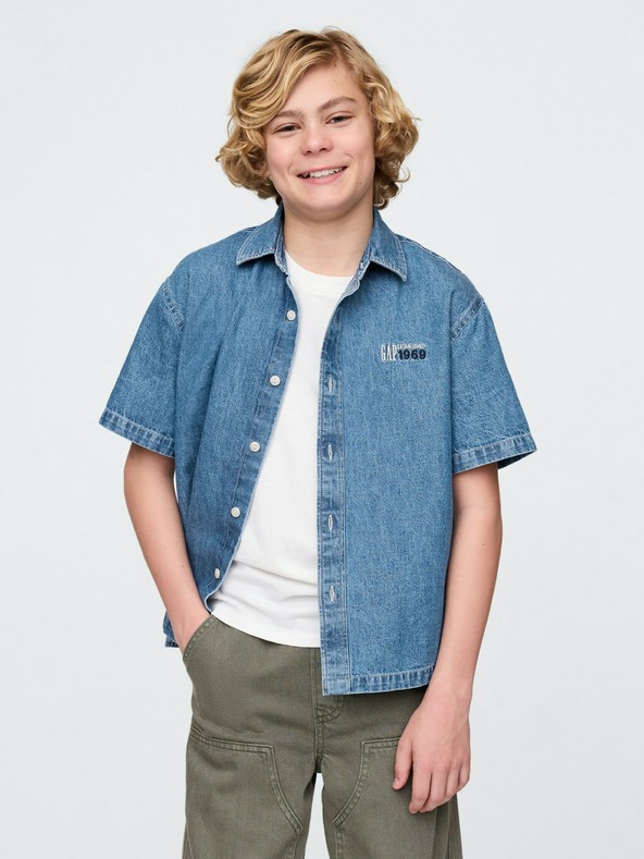 GAP Detská džínsová košeľa Americana GAP