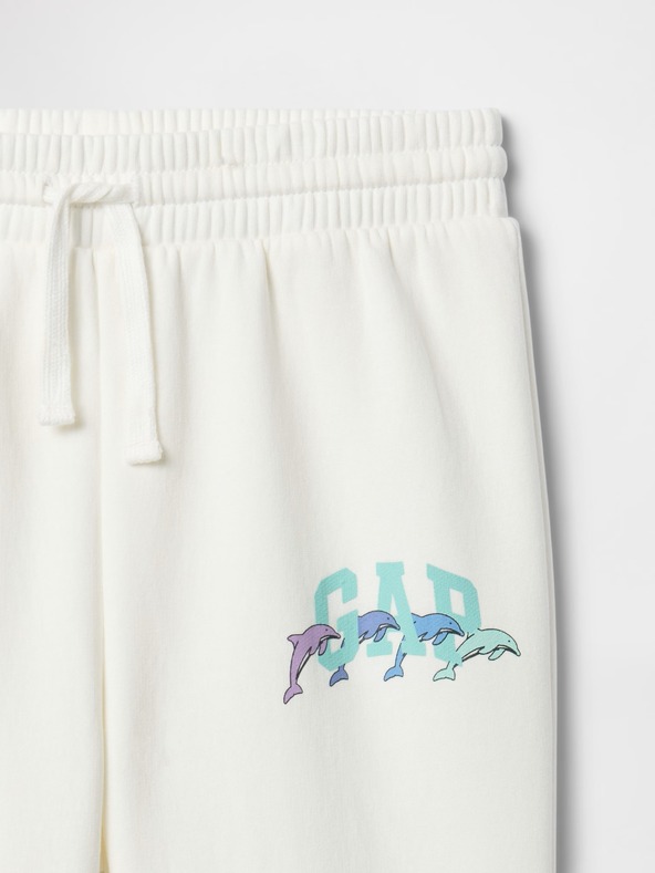 GAP Detské tepláky fleece logo army GAP