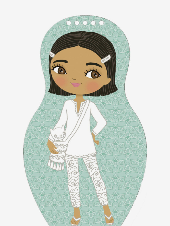 ELLA & MAX Obliekanie bábik egyptskej FARAH - omaľovánka