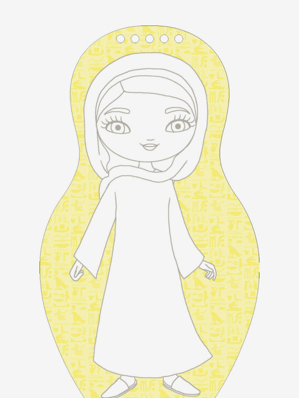 ELLA & MAX Obliekanie bábik egyptskej FARAH - omaľovánka