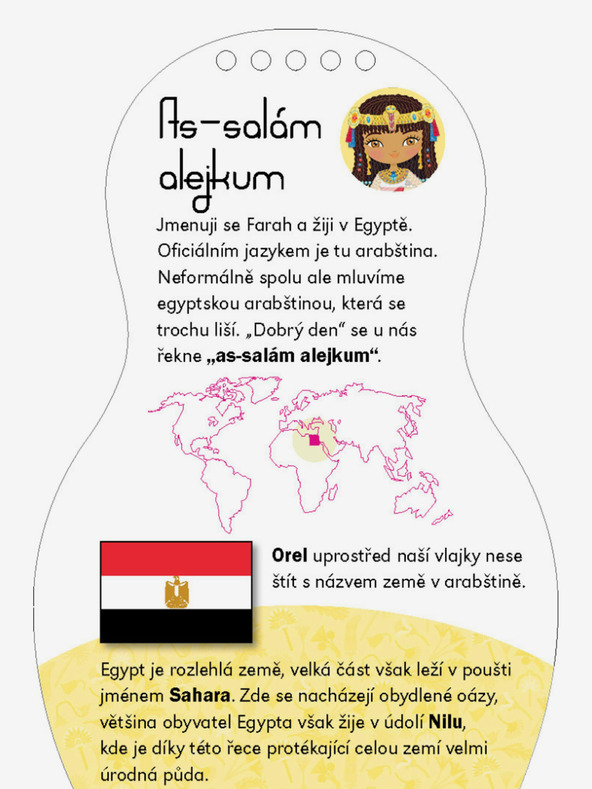 ELLA & MAX Obliekanie bábik egyptskej FARAH - omaľovánka