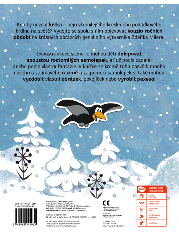 ELLA & MAX KRTKO a ZIMA ─ Kniha samolepiek