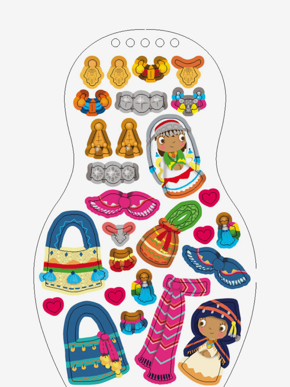 ELLA & MAX Oblečte marocké bábiky LOUNA - omaľovánka