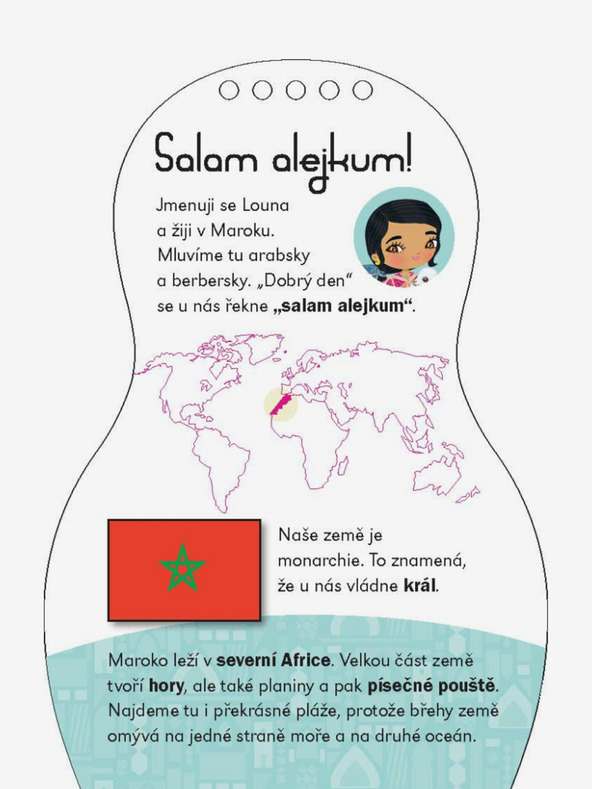 ELLA & MAX Oblečte marocké bábiky LOUNA - omaľovánka