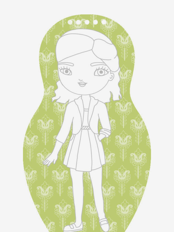 ELLA & MAX Oblečte moravské bábiky NATALKA - Omaľovánka