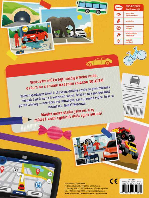 ELLA & MAX Kniha na cesty autom - Zastavte nudu: kvízy, hádanky, hry