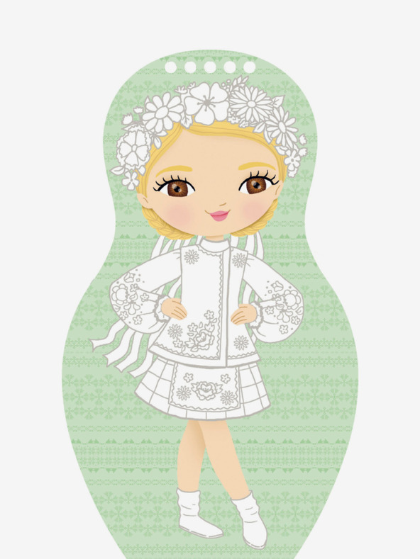 ELLA & MAX Oblečte ukrajinské bábiky ALINA - Omaľovánky