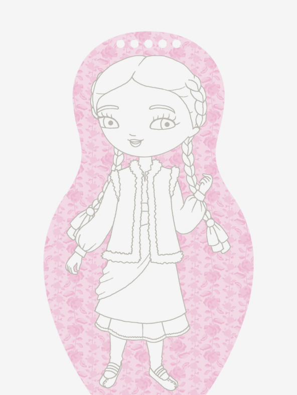 ELLA & MAX Oblečte ukrajinské bábiky ALINA - Omaľovánky