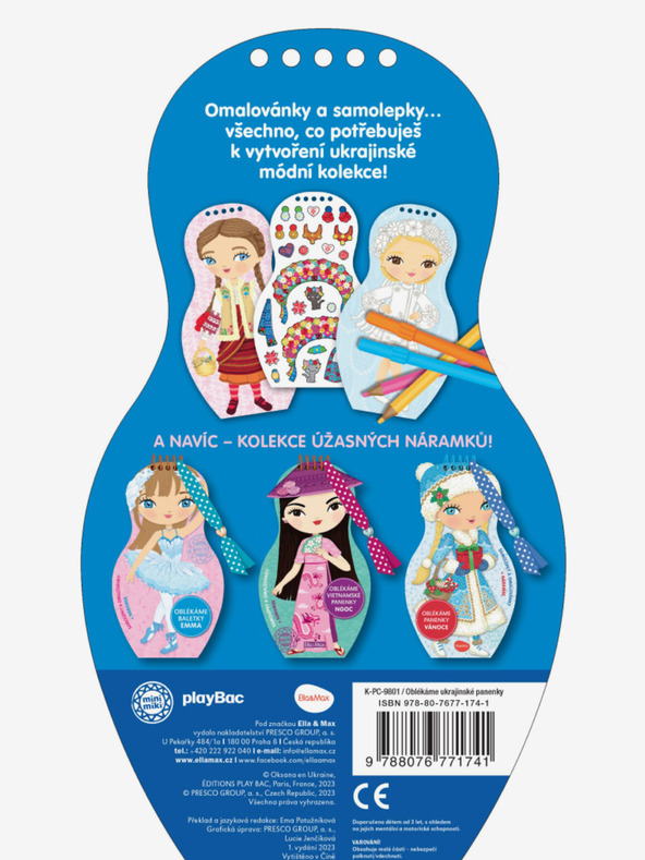 ELLA & MAX Oblečte ukrajinské bábiky ALINA - Omaľovánky
