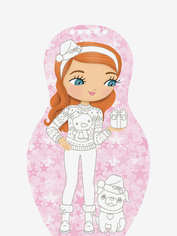 ELLA & MAX Obliekame bábiky VIANOCE – Omaľovánky