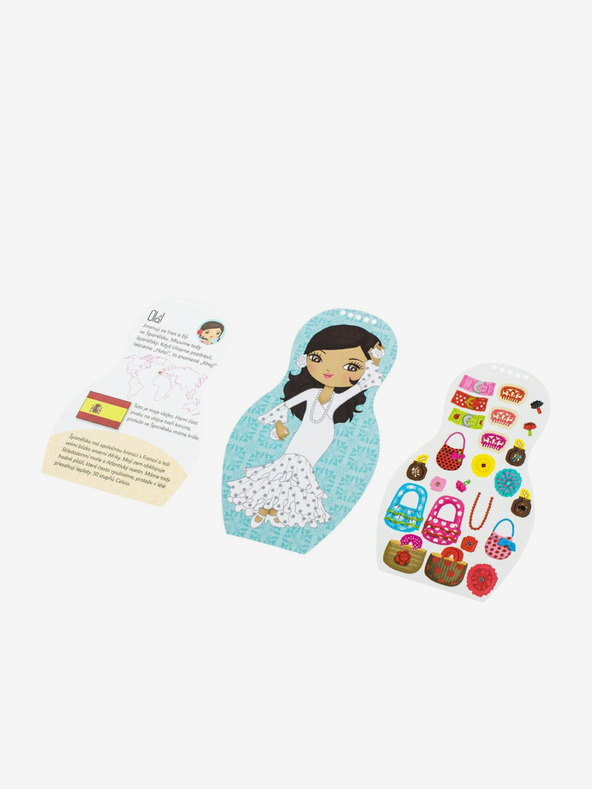 ELLA & MAX Obliekanie španielskej bábiky Ines - omaľovánka