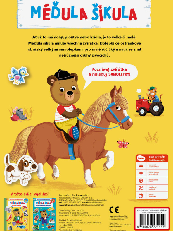 ELLA & MAX MÉDULA ŠIKULA: POZNÁVAME ZVIERATÁ - Kniha so samolepkami