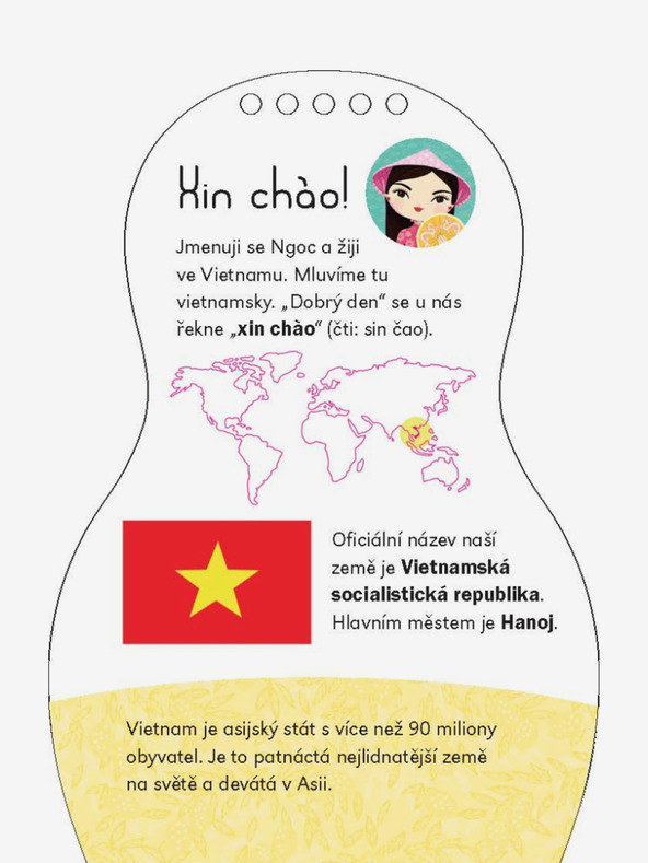 ELLA & MAX Obliekanie vietnamských bábik NGOC - Omaľovánka