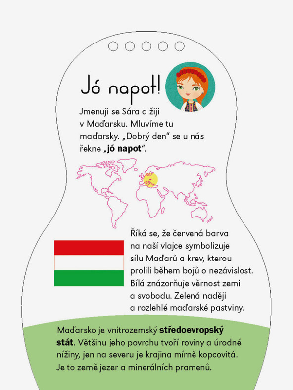 ELLA & MAX Obliekanie maďarských bábik SARA - Omaľovánka