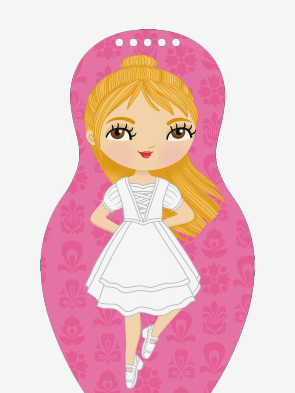 ELLA & MAX Obliekanie maďarských bábik SARA - Omaľovánka