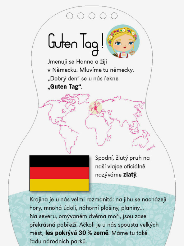 ELLA & MAX Obliekanie nemeckých bábik HANNA - omaľovánka