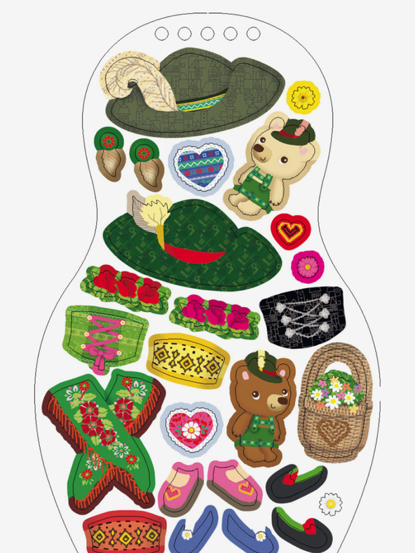 ELLA & MAX Obliekanie nemeckých bábik HANNA - omaľovánka