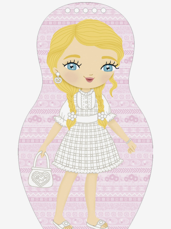 ELLA & MAX Obliekanie nemeckých bábik HANNA - omaľovánka