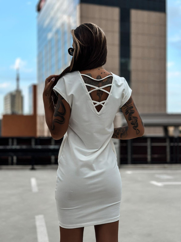 Edoti Biele dámske mini šaty Edoti