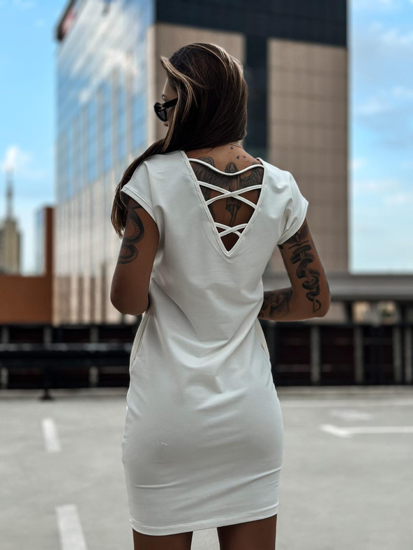 Edoti Biele dámske mini šaty Edoti