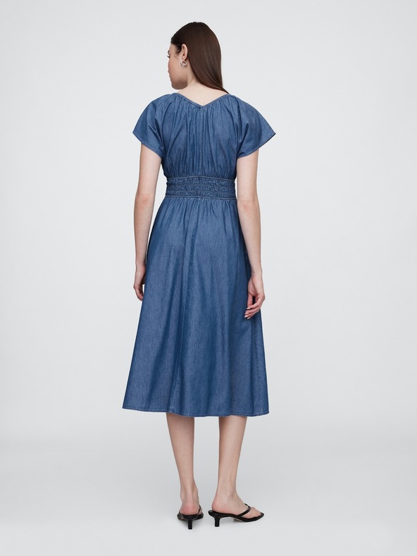 GAP Chambray maxi šaty s vreckami Americana GAP