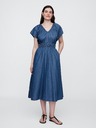 GAP Chambray maxi šaty s vreckami Americana GAP
