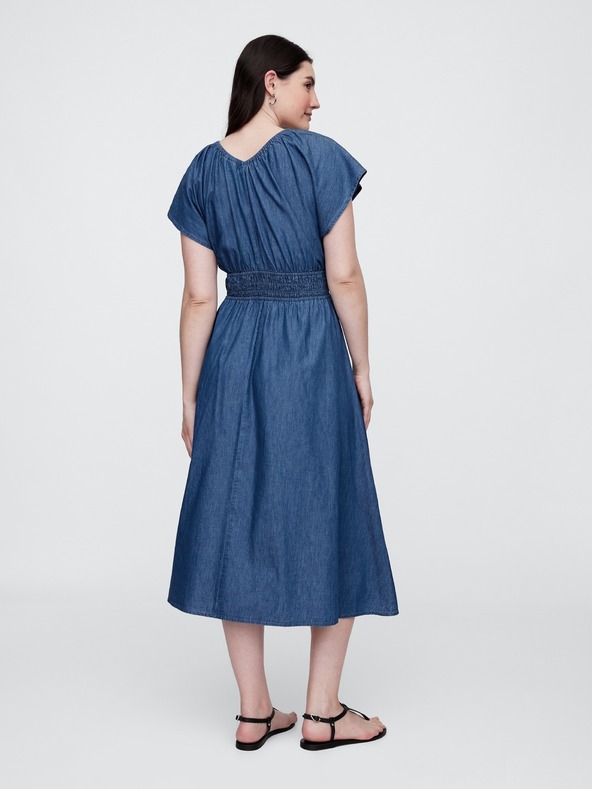 GAP Chambray maxi šaty s vreckami Americana GAP