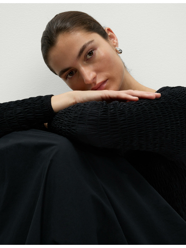 Marks & Spencer Midi šaty z čistej bavlny so zníženým pásom Marks & Spencer čierne