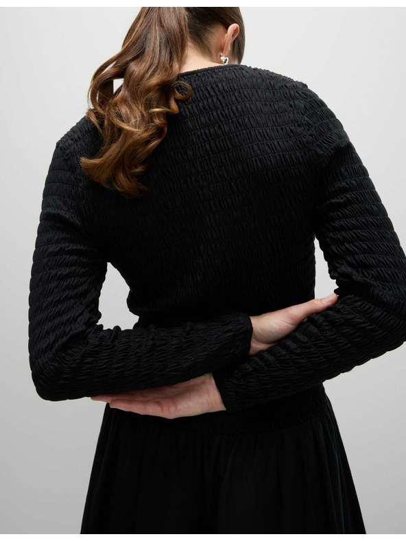 Marks & Spencer Midi šaty z čistej bavlny so zníženým pásom Marks & Spencer čierne