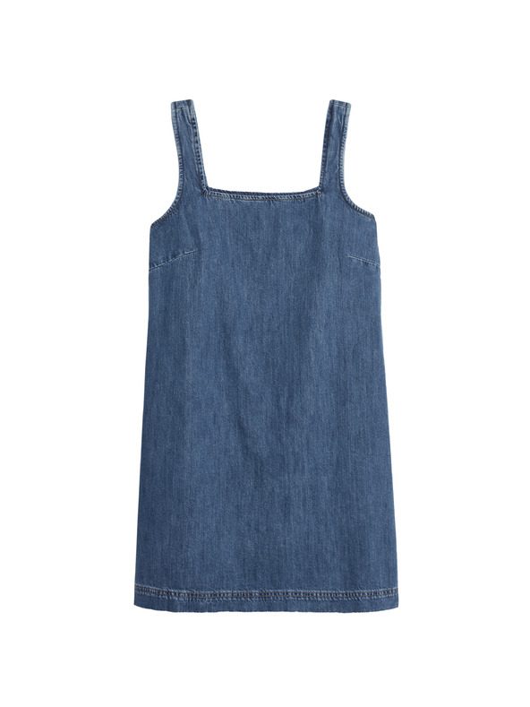 Marks & Spencer Splývavé džínsové mini šaty z čistej bavlny Marks & Spencer námornícka modrá