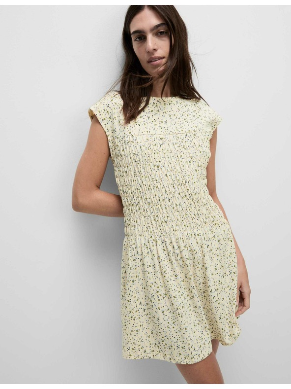 Marks & Spencer Splývavé riasené midi šaty z čistej bavlny Marks & Spencer smotanová