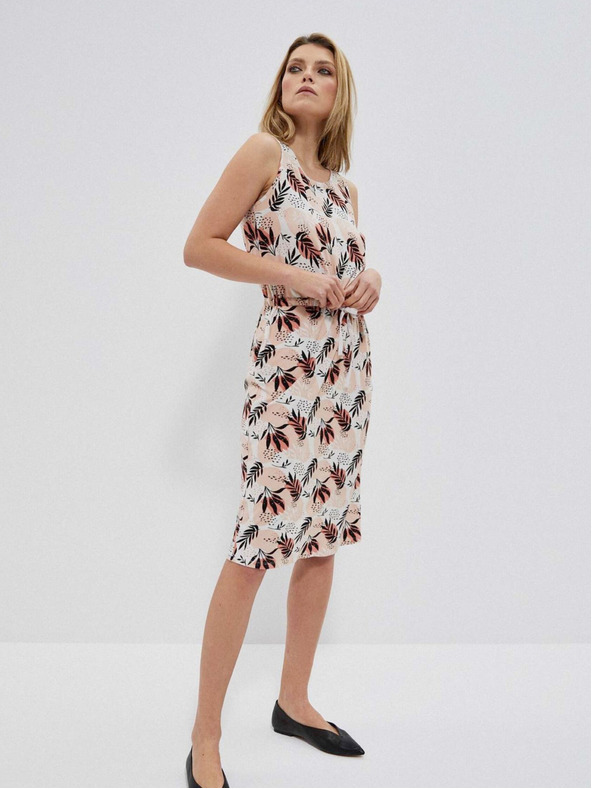 Moodo Béžové dámske vzorované šaty Moodo