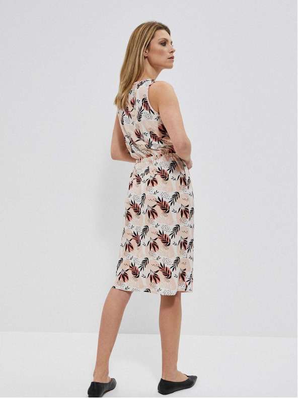 Moodo Béžové dámske vzorované šaty Moodo