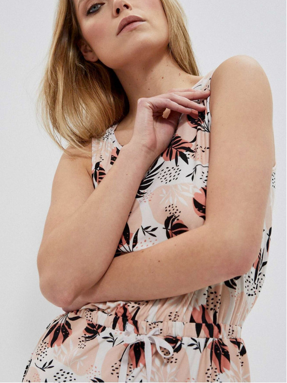 Moodo Béžové dámske vzorované šaty Moodo